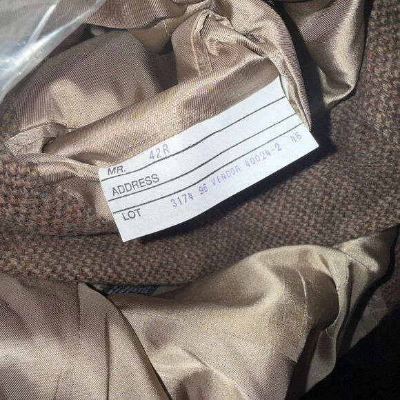 Vintage Stafford Tweed Blazer 42R – Wool Houndstooth Sport Coat with Suede Elbow - Picture 14 of 14